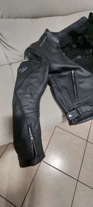 Giacca Arlen Ness Pelle Traforata Moto Nera