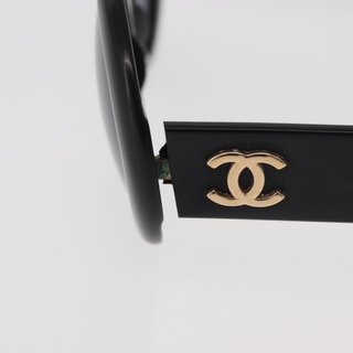CHANEL COCO Mark Sunglasses plastic Black CC Auth