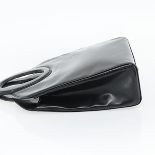 Christian Dior Hand Bag Patent leather Black Gold