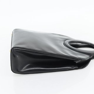 Christian Dior Hand Bag Patent leather Black Gold