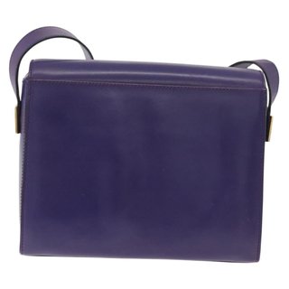 CELINE Circle Shoulder Bag Leather Purple Gold