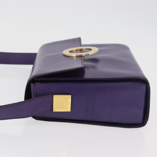 CELINE Circle Shoulder Bag Leather Purple Gold