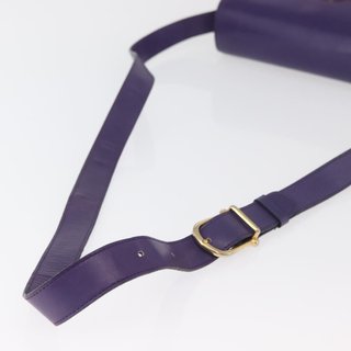 CELINE Circle Shoulder Bag Leather Purple Gold