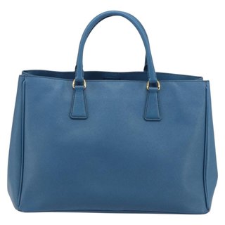 PRADA Galleria Hand Bag Safiano Leather Blue Gold