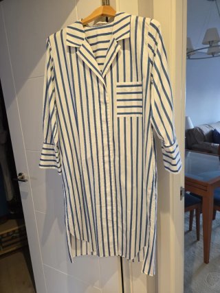 Vestido camisero BOSS rayas azul y blanco