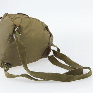 PRADA Backpack Nylon Khaki Silver Auth 171259 -