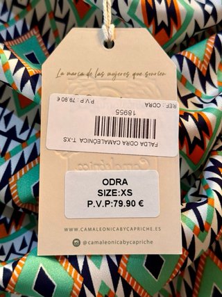 Falda étnica verano fruncida Nueva a estrenar Xs