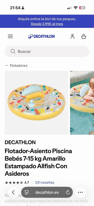 Flotador bebé Decathlon 7-15kg