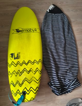 Tabla de surf amarilla Mobyk corchopan