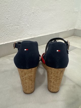 Sandalias Tommy Hilfiger Cuña Azul Multicolor