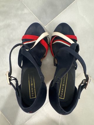 Sandalias Tommy Hilfiger Cuña Azul Multicolor
