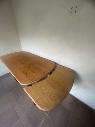 Mesa extensible vintage madera y metal