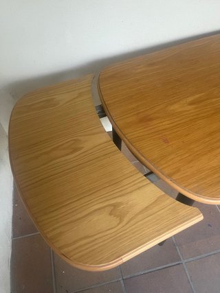 Mesa extensible vintage madera y metal