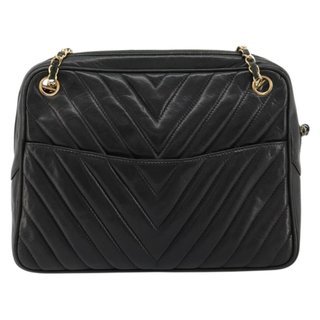 CHANEL V Stitch Chain Shoulder Bag Lamb Skin