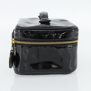 CHANEL COCO Mark Vanity Hand Bag Patent Leather