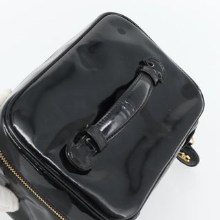 CHANEL COCO Mark Vanity Hand Bag Patent Leather