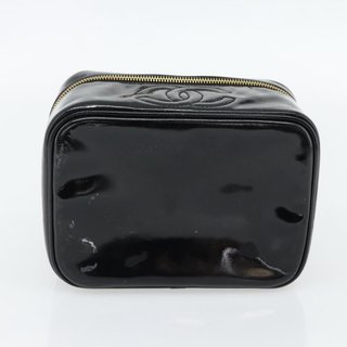 CHANEL COCO Mark Vanity Hand Bag Patent Leather