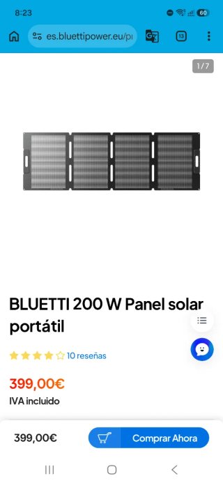 Panel Solar Portátil Bluetti PV200 200W
