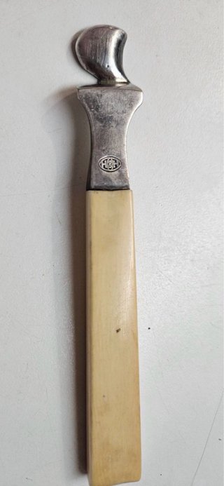 Pelador de naranjas Hukin & Heath plateado antiguo