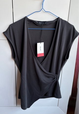 Top Lefties gris cruzado talla L