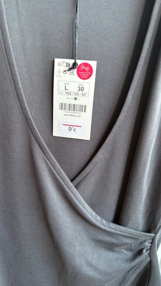 Top Lefties gris cruzado talla L