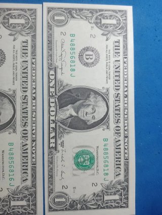 4 Banconote Dollari USA 1 Dollar