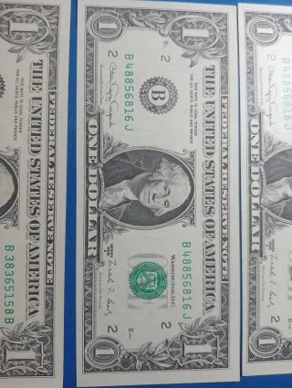 4 Banconote Dollari USA 1 Dollar