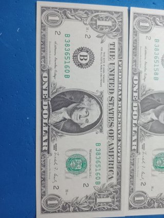 4 Banconote Dollari USA 1 Dollar