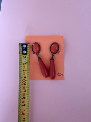 Pendientes flamencos lágrima naranja