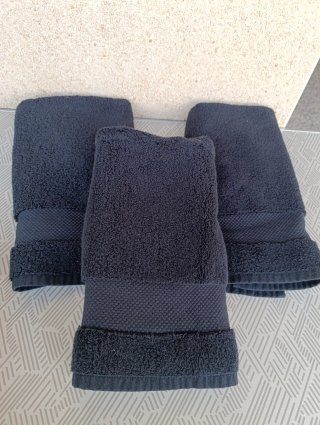 3 Toallas Negras Algodón Nuevas