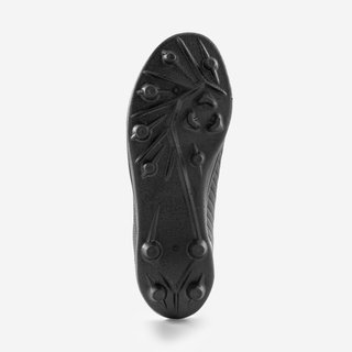 Botas de fútbol niño con cordones 100 FG negro y amarillo