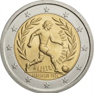 Moneda conmemorativa 2€ Eslovaquia 2026.  Fútbol