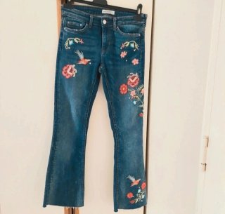 Jeans  svasati con toppe  Zara Premium denim XS