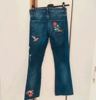 Jeans  svasati con toppe  Zara Premium denim XS