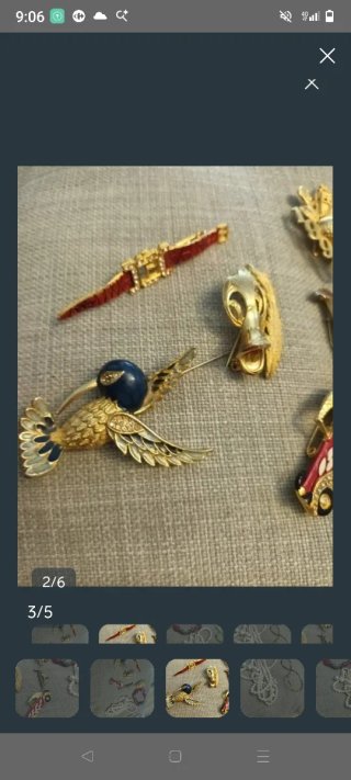 Lote Bisutería Broches Perlas Vintage