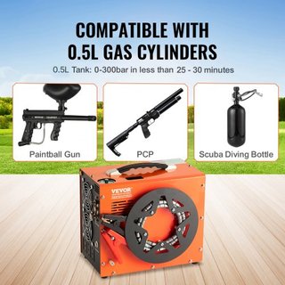 Compresor de Aire PCP, 4500PSI/30Mpa Compresor Portátil para Airgun PCP con Convertidor de Potencia Integrado, Parada Automática | DC12V/AC230V | Compresor de Rifle de Aire, Paintball y Tanque de ...