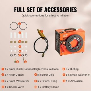 Compresor de Aire PCP, 4500PSI/30Mpa Compresor Portátil para Airgun PCP con Convertidor de Potencia Integrado, Parada Automática | DC12V/AC230V | Compresor de Rifle de Aire, Paintball y Tanque de ...