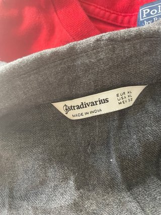 Camisa Larga Stradivarius Gris Talla XL