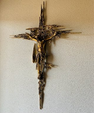 Crucifijo de bronce  77 cm Escultura religiosa de