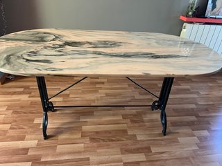 Mesa Ovalada Mármol Rosa Portugal