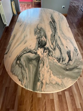 Mesa Ovalada Mármol Rosa Portugal