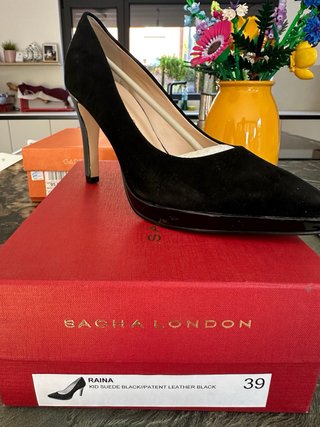 Zapatos de tacón Sacha London negros ante - Nuevos