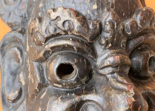 Máscara Mahakala budista madera tibetana