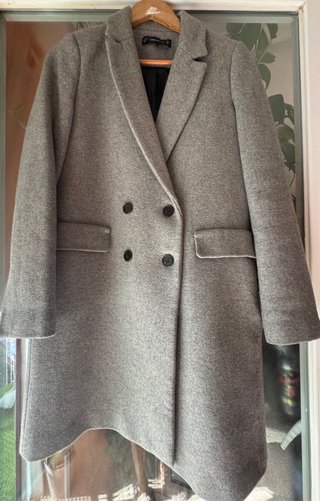 Abrigo Zara Gris Talla M