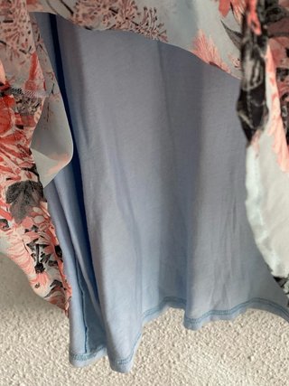 Vestido floral azul y rosa mujer
