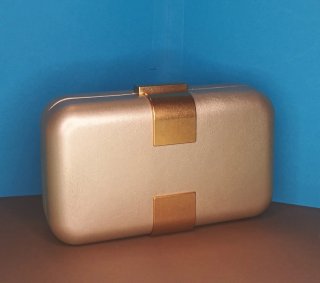 Bolso Clutch Piel Vegana Metalizado