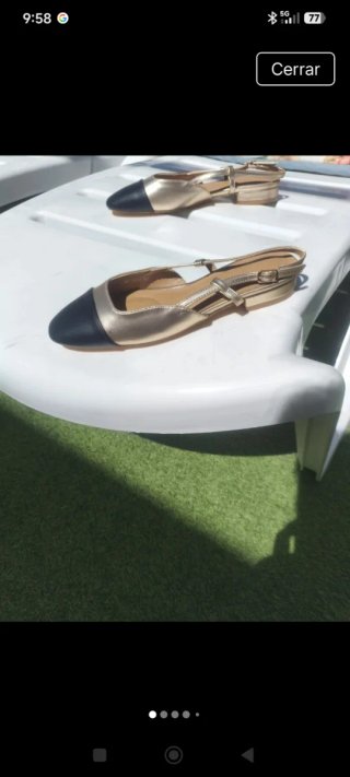 Zapatos slingback dorados y negros