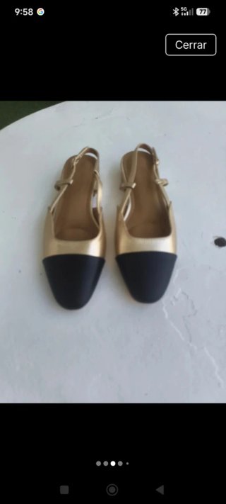 Zapatos slingback dorados y negros