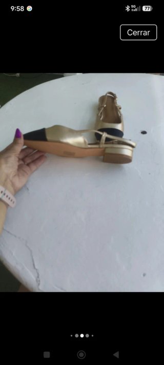 Zapatos slingback dorados y negros