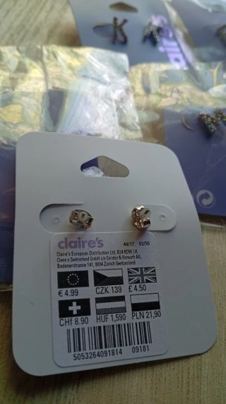 Pendientes Letras Claire's Multicolor lote